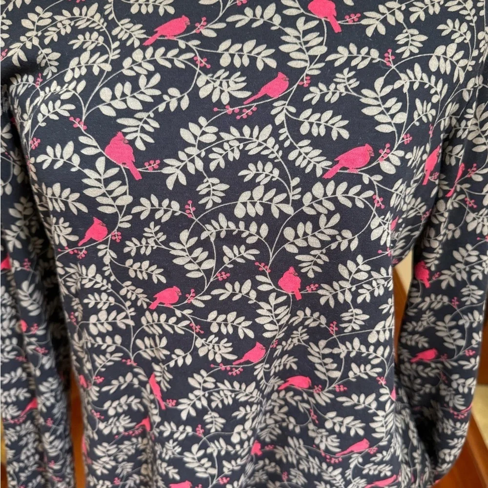 Croft & Barrow Black and Pink Floral Blouse M